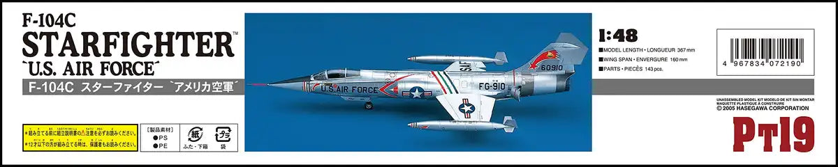 Hasegawa 1/48 Us Air Force F-104C Starfighter Plastic Model Pt19- Japan Figure Store - #1 Bring To You The Best Japanese Goods