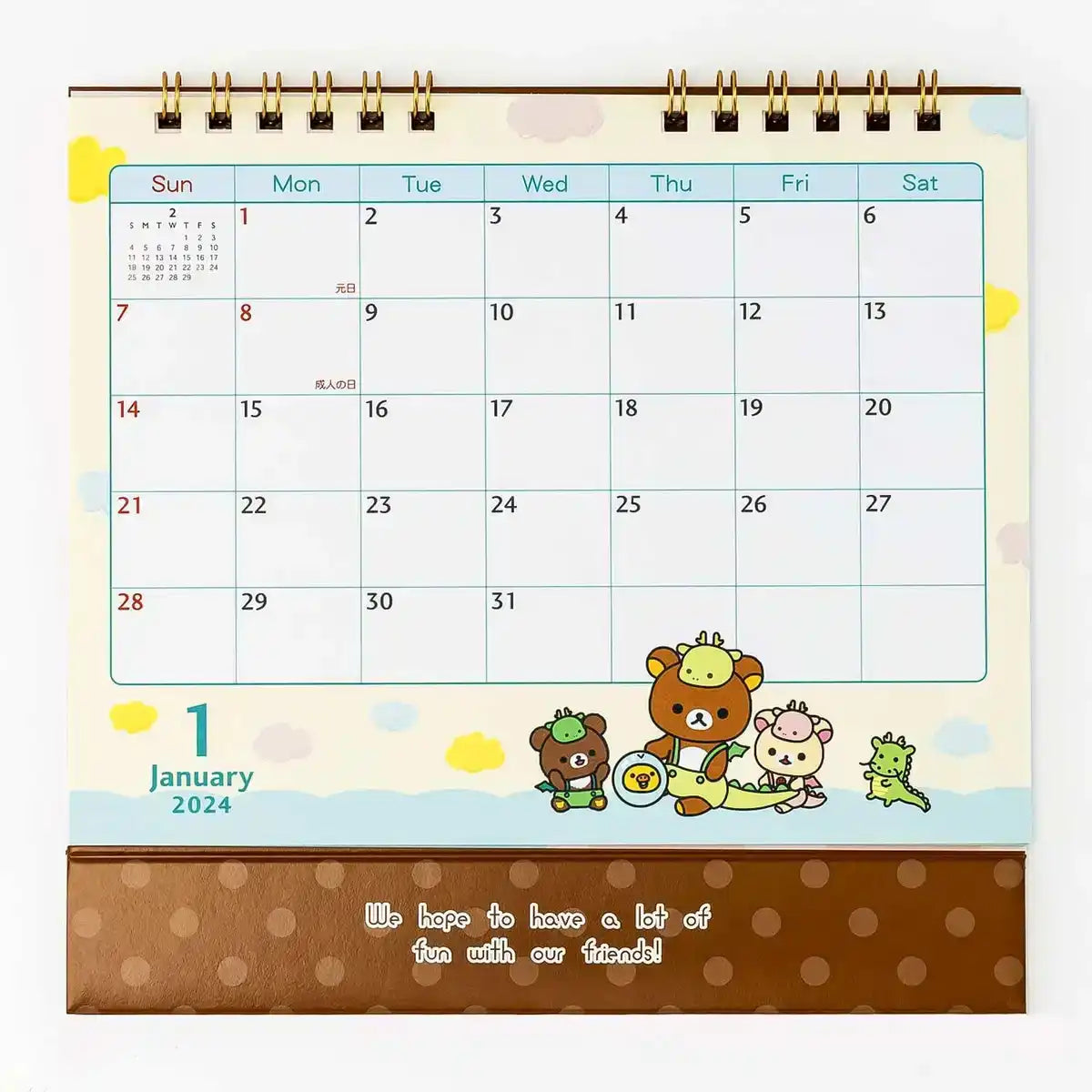 San-X Rilakkuma Calendar Tabletop CD38201 2024- Japan Figure Store - #1 Bring To You The Best Japanese Goods