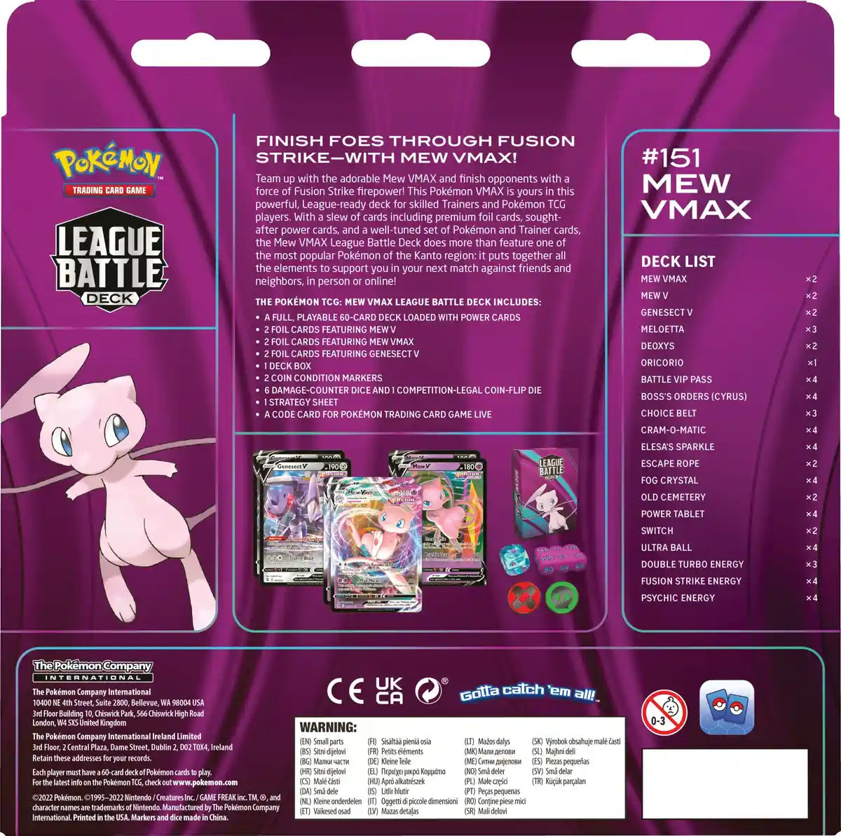 Pokemon TCG: Mew Vmax League Battle Deck- Japan Figure Store - #1 Bring To You The Best Japanese Goods