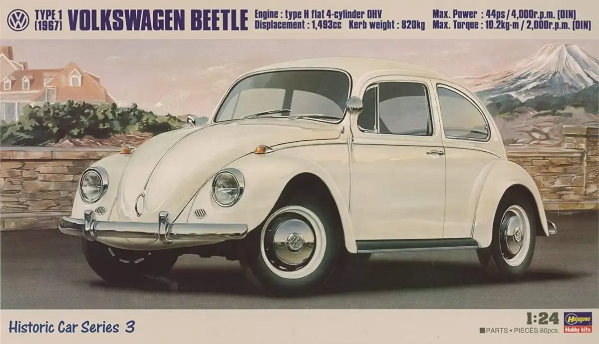 HASEGAWA - 1/24 Volkswagen Beetle Type 1 - 1967 Plastic Model- Japan Figure Store - #1 Bring To You The Best Japanese Goods