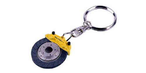 Autoart Ceramic Brake Disc Keychain with Yellow Caliper - Finished Product- Japan Figure Store - #1 Bring To You The Best Japanese Goods
