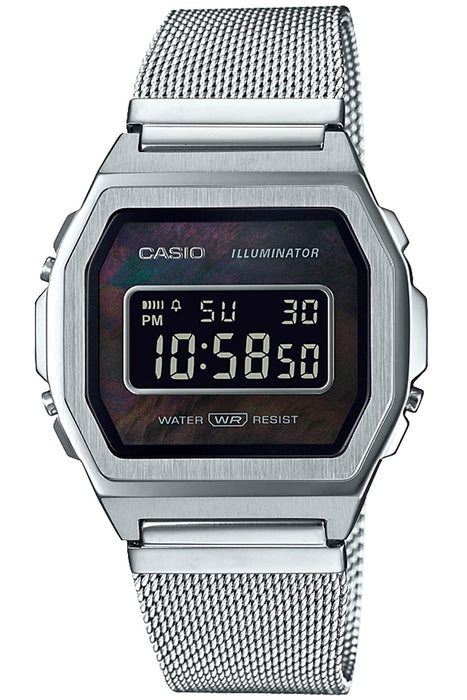 Casio A1000M-1Bjf Unisex-Armbanduhr, Silber, Premium-Serie, Originalqualität