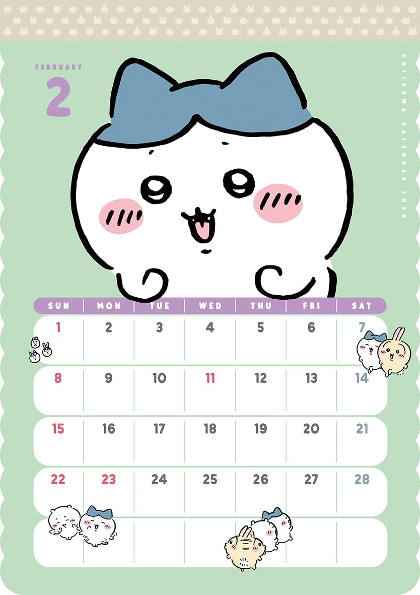 Parco Chiikawa 2026 Wall Calendar Monthly Planner With Cute Illustrations