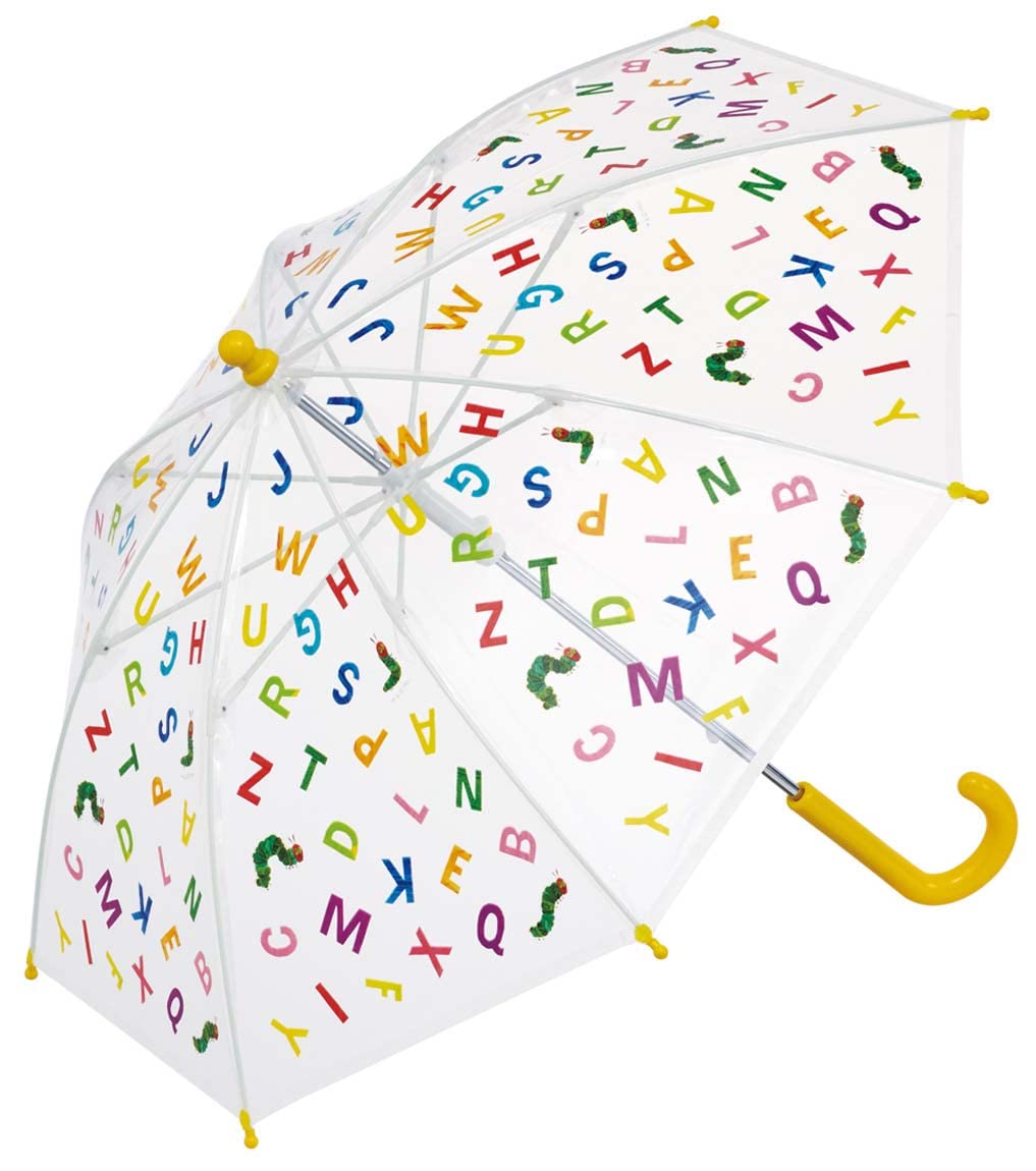 Skater Hungry Caterpillar Alphabet Umbrella 40cm Safe Hand-Opening 8-Rib for Ages 3-4- Japan Figure Store - #1 Bring To You The Best Japanese Goods
