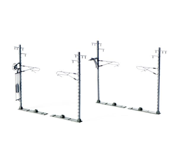 KATO N Gauge Single-Line Wide Overhead Pole Gray Pack of 20 Railway Supplies