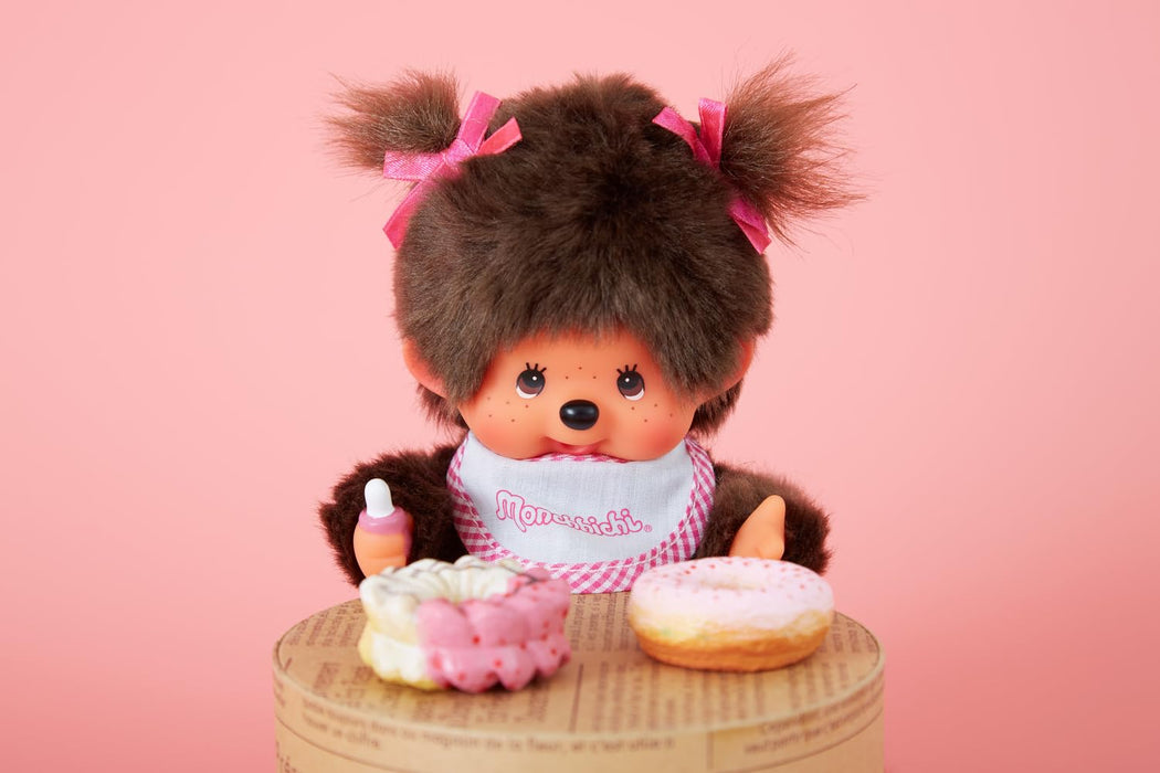 Sekiguchi Monchhichi Plush Toy Twintail Girl Ribbon Pink 20Cm- Japan Figure Store - #1 Bring To You The Best Japanese Goods