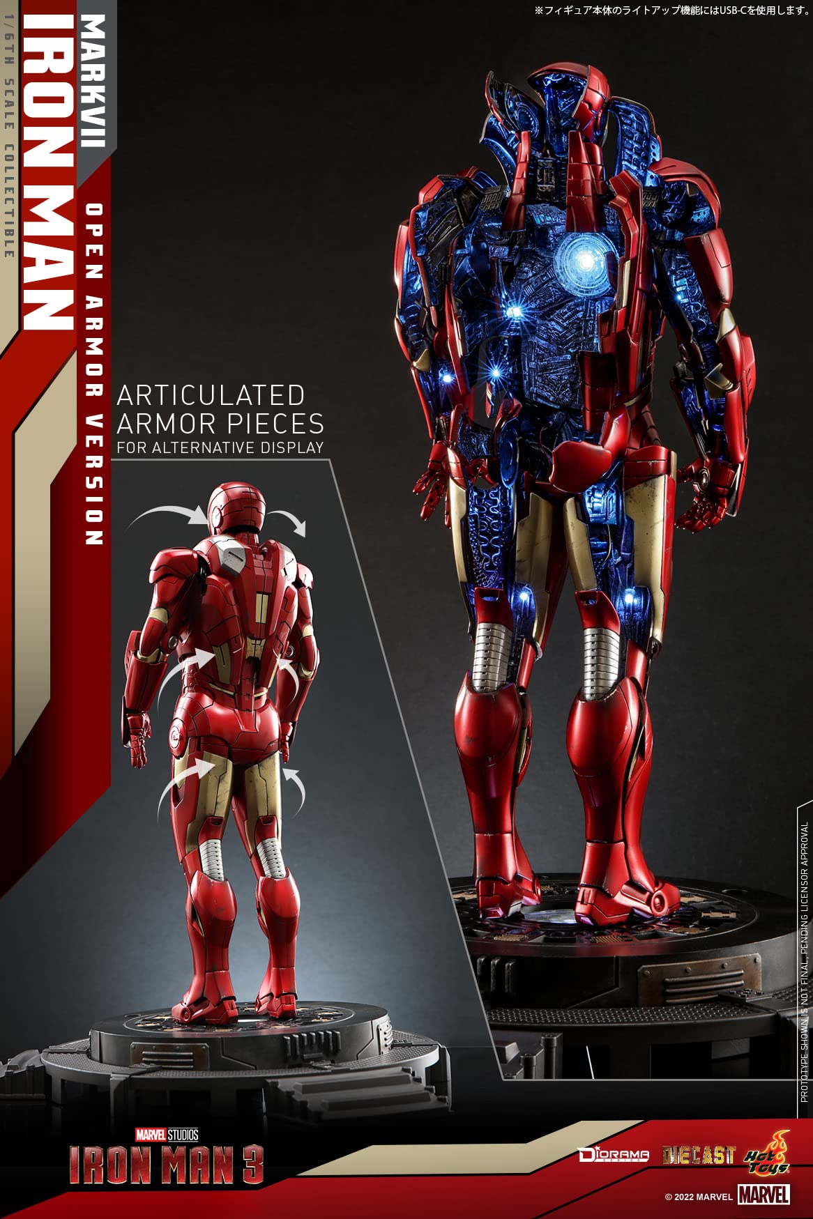 Hot Toys Movie Masterpiece Diecast Iron Man Mark 7 Open Armor Edition Figure- Japan Figure Store - #1 Bring To You The Best Japanese Goods