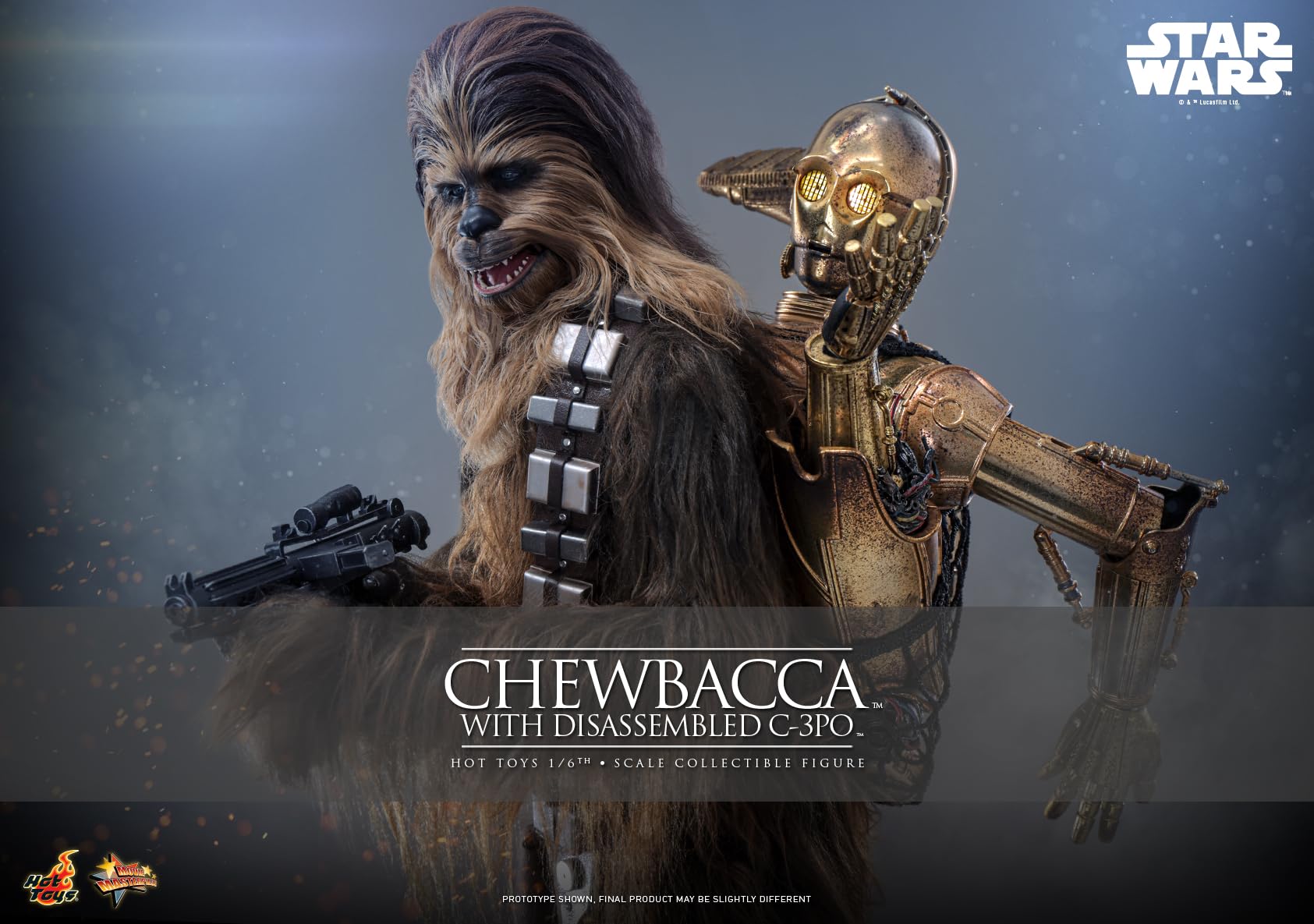 Hot Toys 1/6 Scale Star Wars Chewbacca and C-3PO Figure The Empire Strikes Back