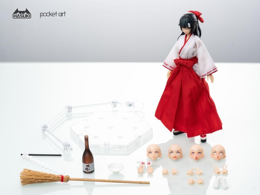 Hasuki Pocket Art Pa005 Exorcism Shrine Maiden Tsubaki Figurine 1/12 Scale- Japan Figure Store - #1 Bring To You The Best Japanese Goods
