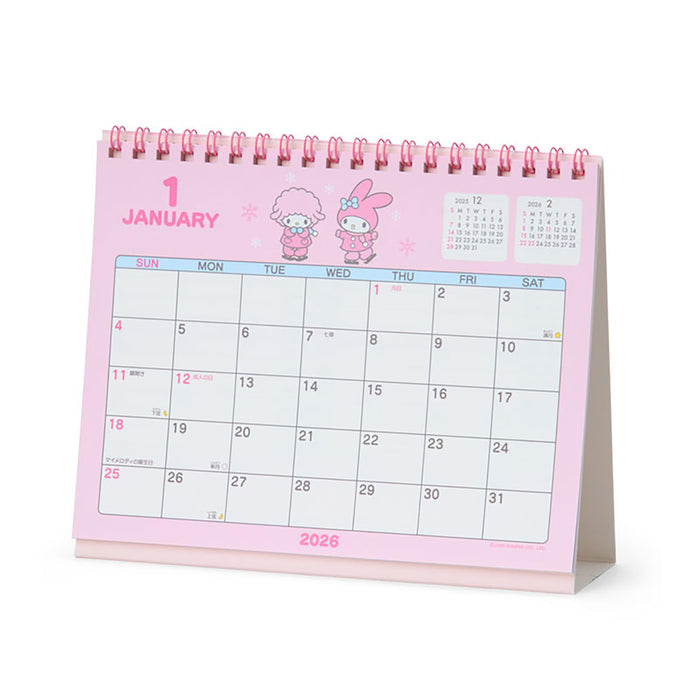 Calendrier de bureau à anneaux Sanrio 2026 My Melody 622044 - Planificateur papier mignon