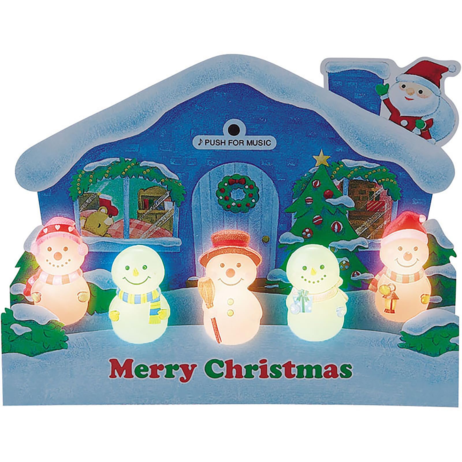 Sanrio Christmas Card with 3D Snowmen - Plays 3 Song Medley - Holiday Greeting- Japan Figure Store - #1 Bring To You The Best Japanese Goods
