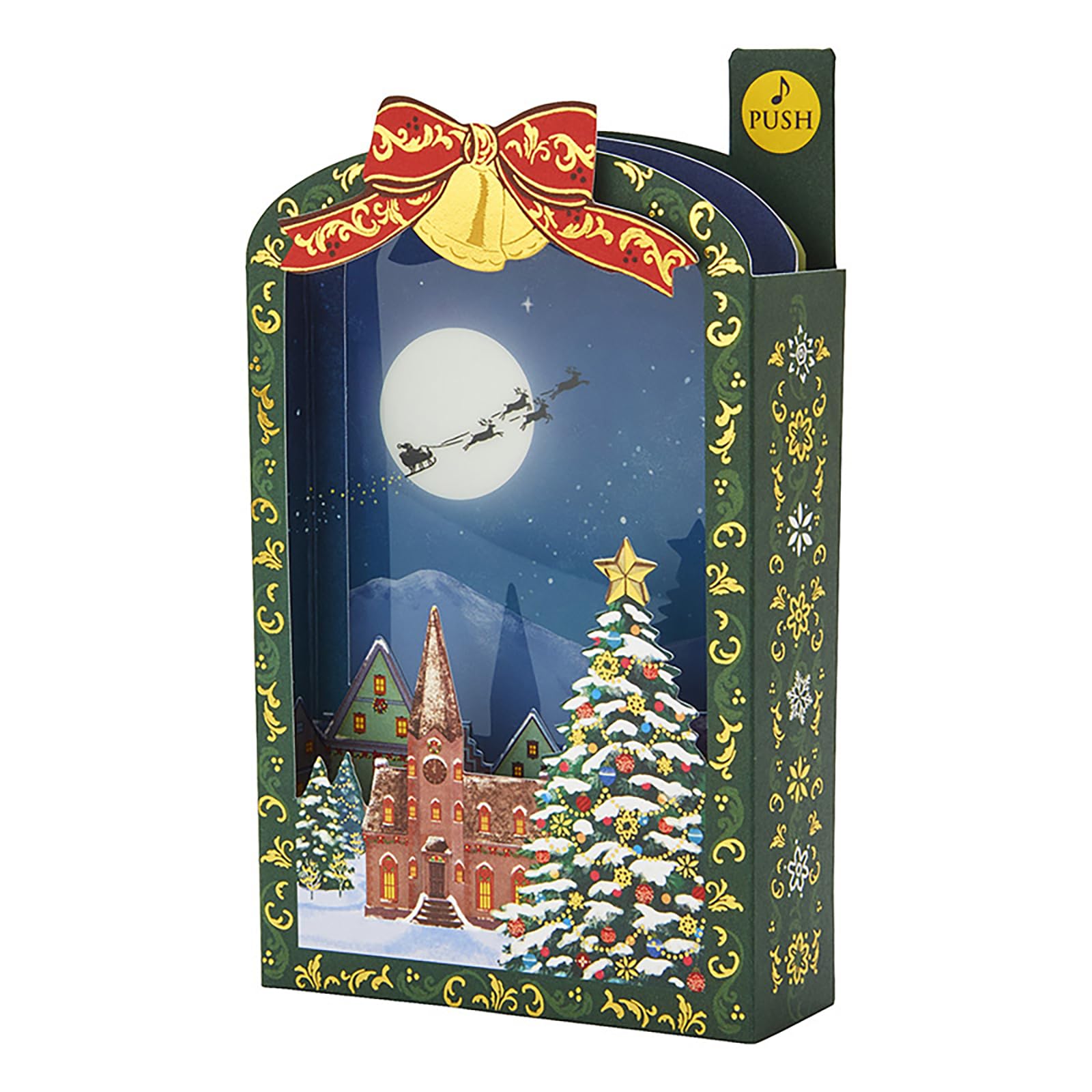 Sanrio Christmas Card - Santa Flying & Playing Handbells - Melody Joy To The World- Japan Figure Store - #1 Bring To You The Best Japanese Goods