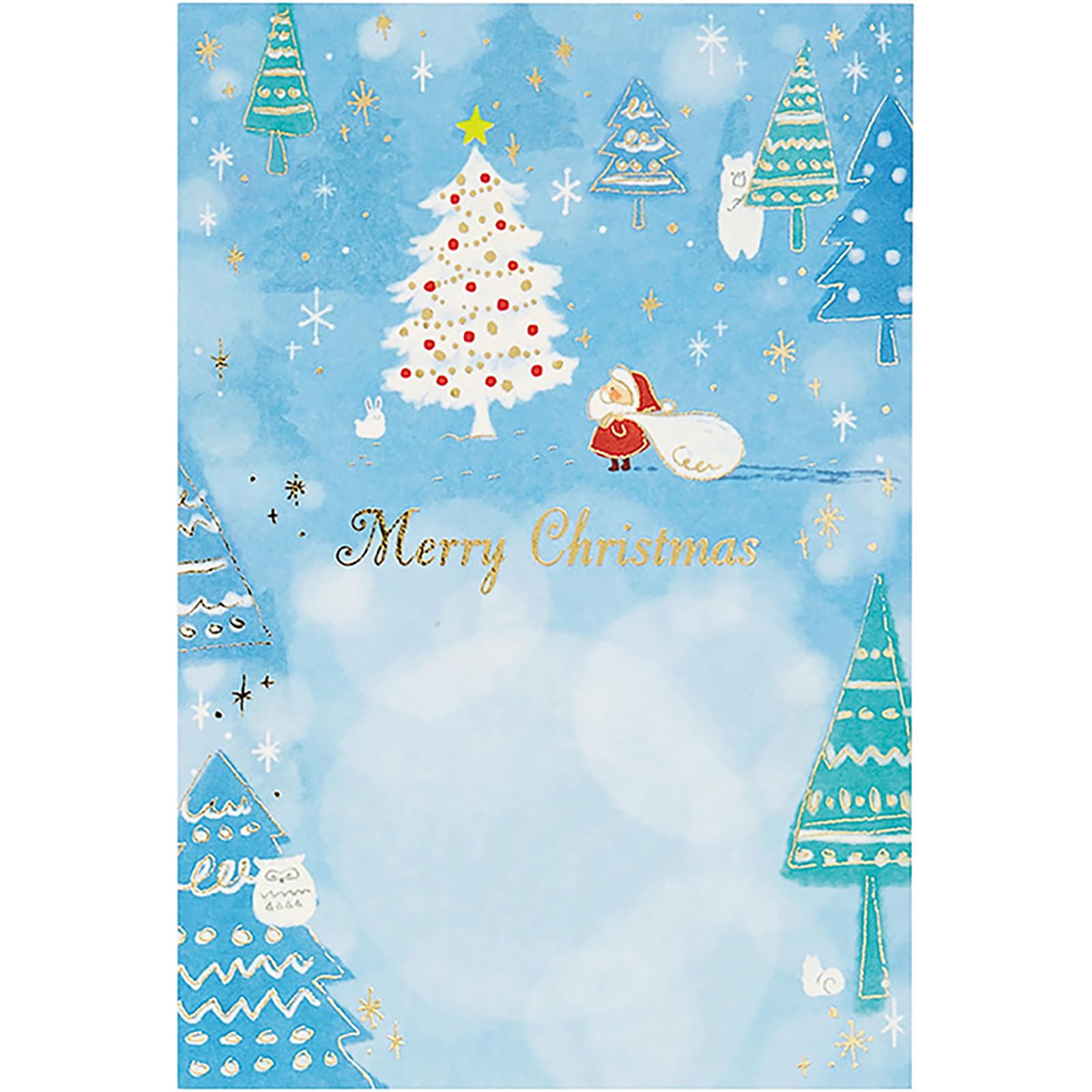 Sanrio Christmas Greeting Card Santa Looking Up At Tree Can Ship Overseas- Japan Figure Store - #1 Bring To You The Best Japanese Goods