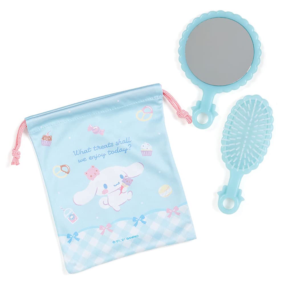 Sanrio Cinnamoroll Mirror Brush Set Cute Portable Beauty Accessory- Japan Figure Store - #1 Bring To You The Best Japanese Goods