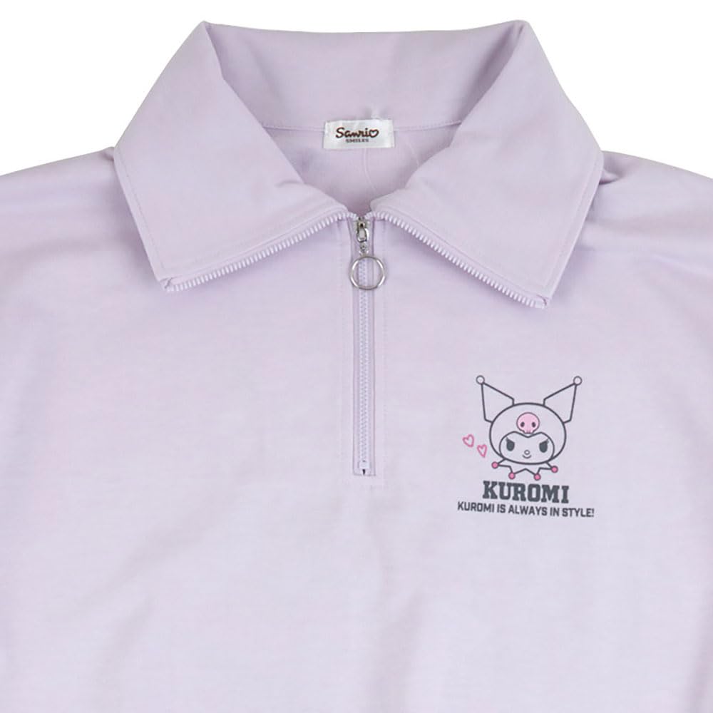 Sanrio Kuromi Half Zip Sweatshirt - Comfort Fit Cute Character Design- Japan Figure Store - #1 Bring To You The Best Japanese Goods