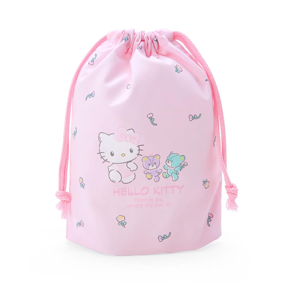 Sanrio Hello Kitty Drawstring Bag Gusseted Small Red 254347- Japan Figure Store - #1 Bring To You The Best Japanese Goods