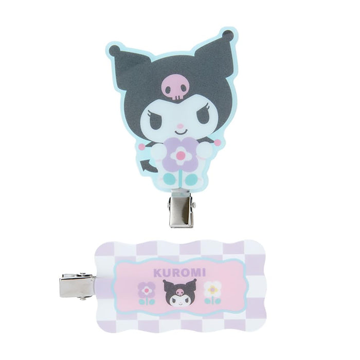Sanrio Kuromi Bangs Clip Pastel Checker 6.3x7.5x1cm Hair Accessory- Japan Figure Store - #1 Bring To You The Best Japanese Goods