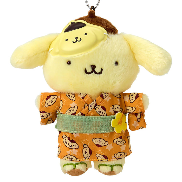 Sanrio Pompompurin Porte-clés mascotte en polyester, édition festival d'été, pour enfants de 6 ans et plus.