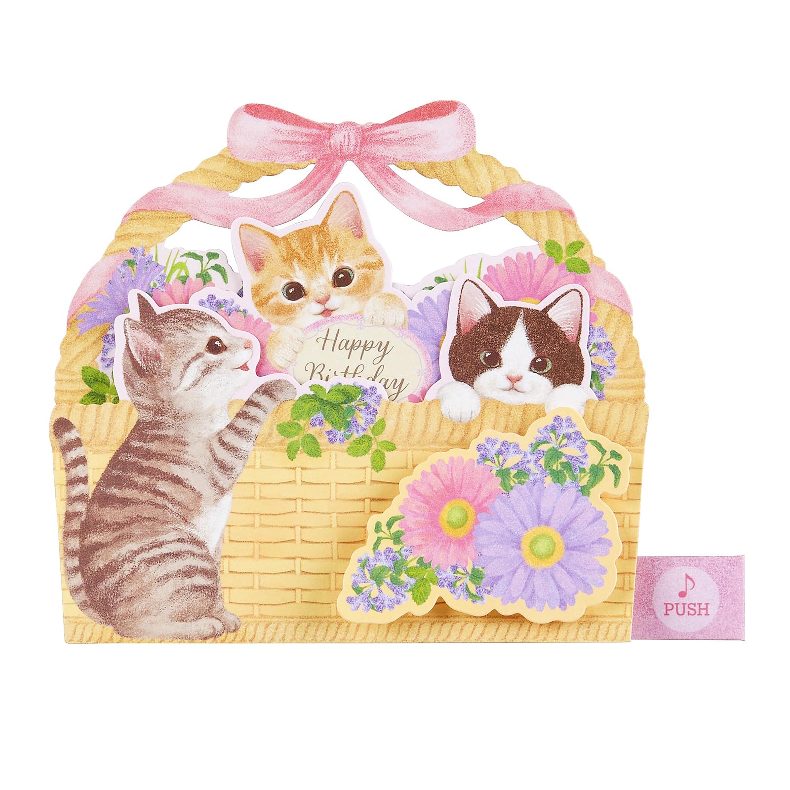 Sanrio Melody Cat in Flower Basket Birthday Music Box Card - Overseas Shipping- Japan Figure Store - #1 Bring To You The Best Japanese Goods