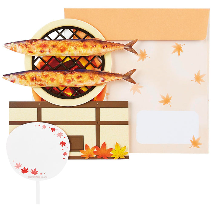 Sanrio Autumn Saury on Charcoal Grill Greeting Card - Overseas Shipping- Japan Figure Store - #1 Bring To You The Best Japanese Goods