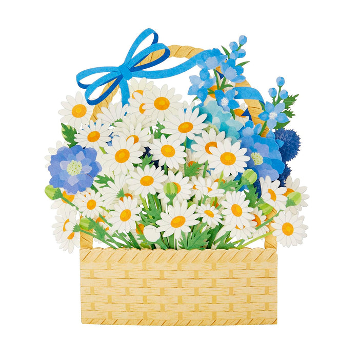 Sanrio Blue Flower Basket Laser Cut Greeting Card - Overseas Shipping Available- Japan Figure Store - #1 Bring To You The Best Japanese Goods