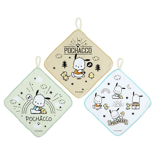 Sanrio Pochacco Loop Hand Towel Set for Kids 3-Piece Pack- Japan Figure Store - #1 Bring To You The Best Japanese Goods