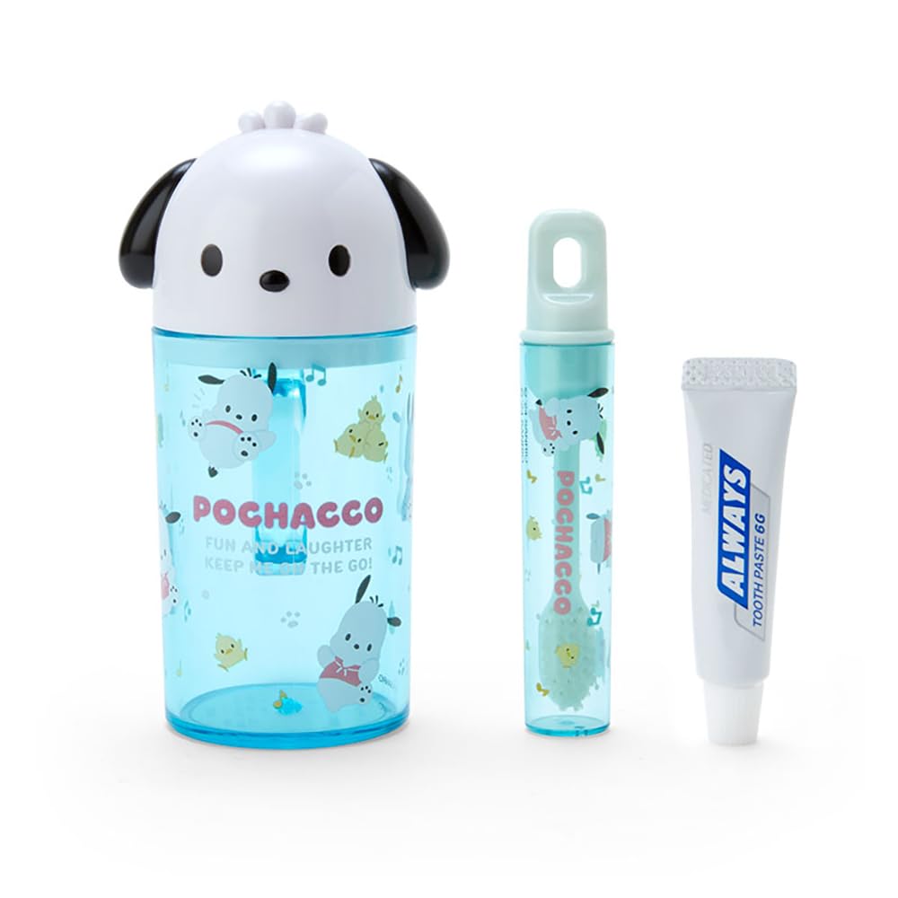Sanrio Pochacco Toothbrush and Cup Set 12x7x5 cm Character Design- Japan Figure Store - #1 Bring To You The Best Japanese Goods