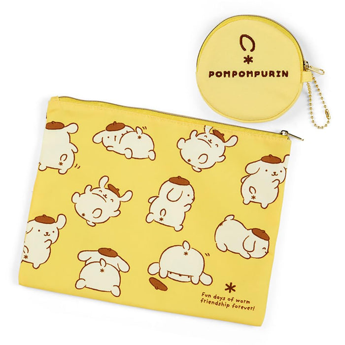 Sanrio 2-Piece Pudding Pompompurin Flat Pouch Set 19x25x0.3cm- Japan Figure Store - #1 Bring To You The Best Japanese Goods