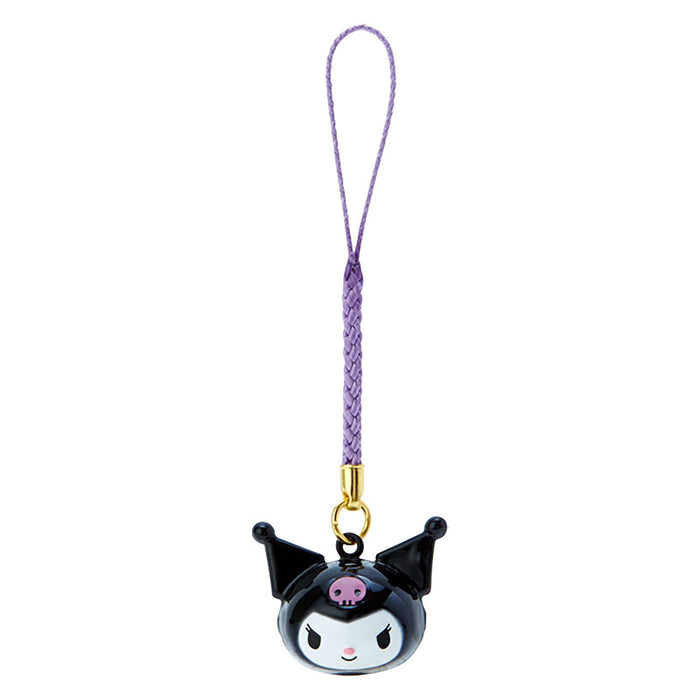 Sanrio Kuromi Brass Face-Shaped Bell Netsuke Strap String 341703- Japan Figure Store - #1 Bring To You The Best Japanese Goods