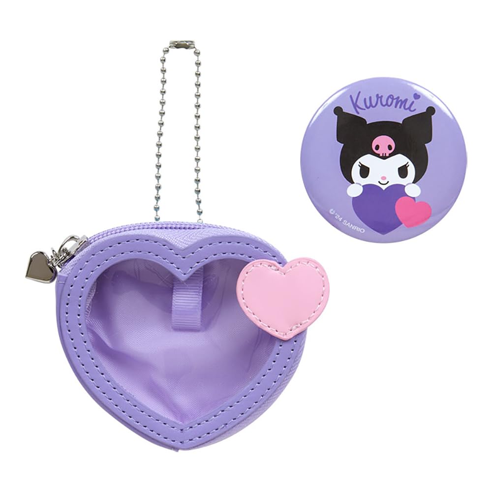 Sanrio Kuromi Mini Pouch with Badge Colorful Heart Series 3rd Edition- Japan Figure Store - #1 Bring To You The Best Japanese Goods