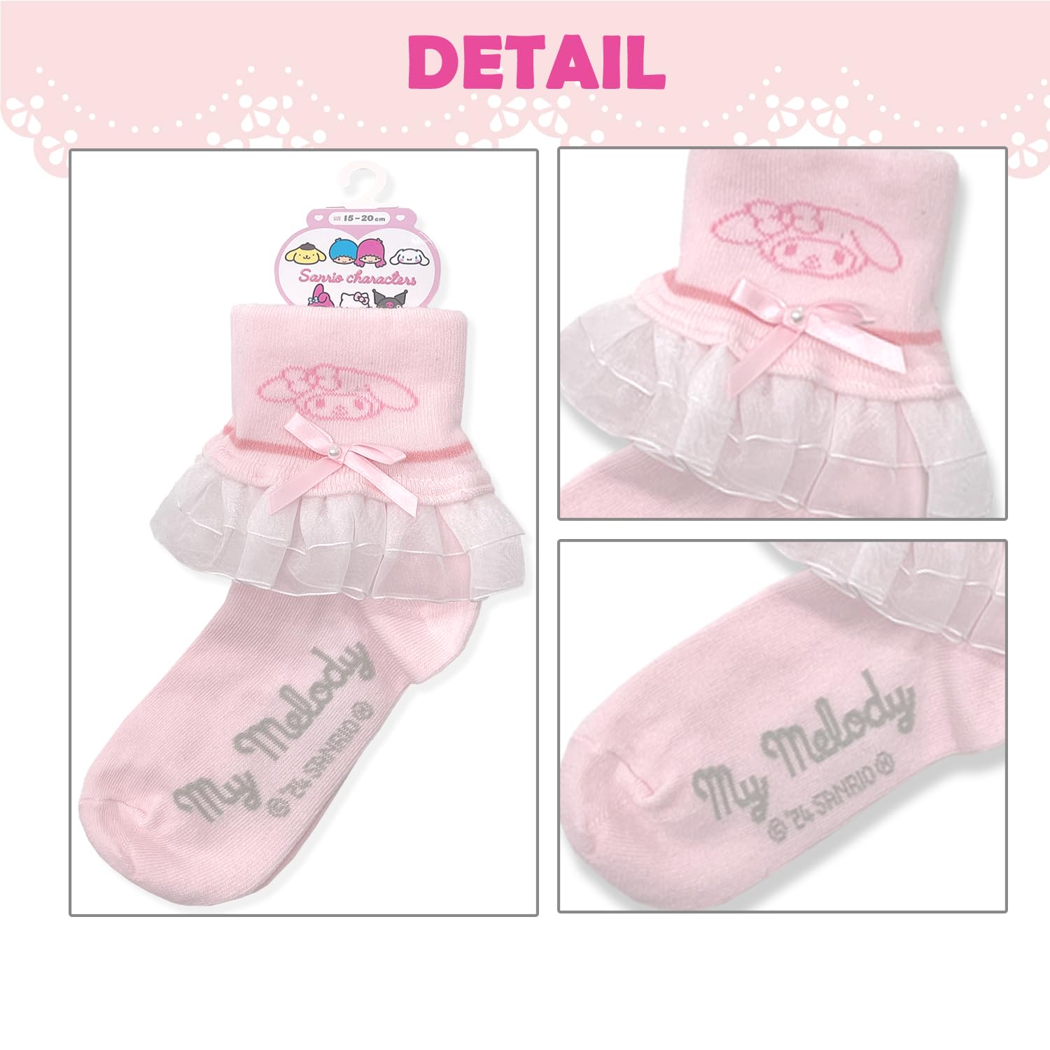 Sanrio Women's and Kids' Short Socks - Hello Kitty My Melody & More 15-25cm- Japan Figure Store - #1 Bring To You The Best Japanese Goods