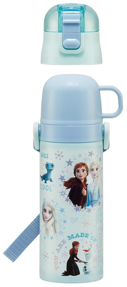 Skater Disney Frozen Stainless Steel 2-Way Kids Water Bottle with Cup 430ml for Girls- Japan Figure Store - #1 Bring To You The Best Japanese Goods