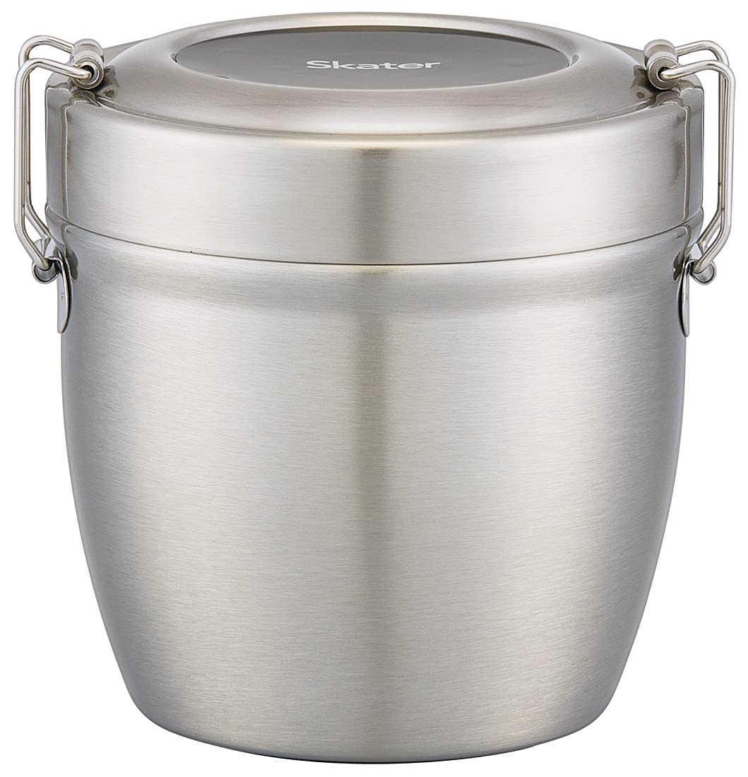 Skater 550ml Silver Stainless Steel Insulated Lunch Box Rice Bowl Shape Antibacterial - Stlbd6Ag-A- Japan Figure Store - #1 Bring To You The Best Japanese Goods
