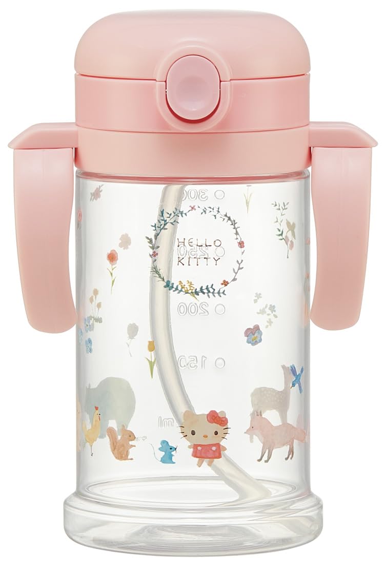 Skater Sanrio Kitty Baby Straw Mug 370ml with Foldable Handle & Shoulder Strap for Ages 1+- Japan Figure Store - #1 Bring To You The Best Japanese Goods