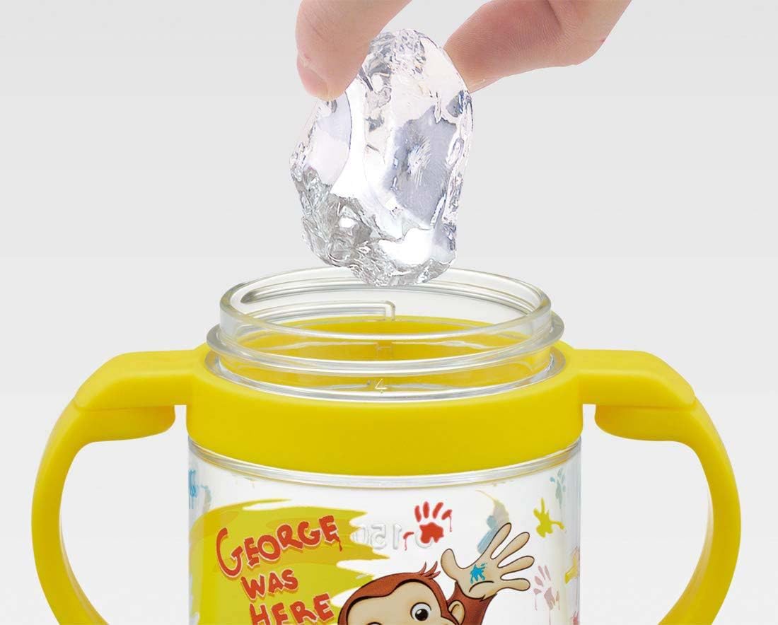 Skater Curious George Baby Straw Mug 260ml Two-Handle Foldable - Age 1 & Up- Japan Figure Store - #1 Bring To You The Best Japanese Goods