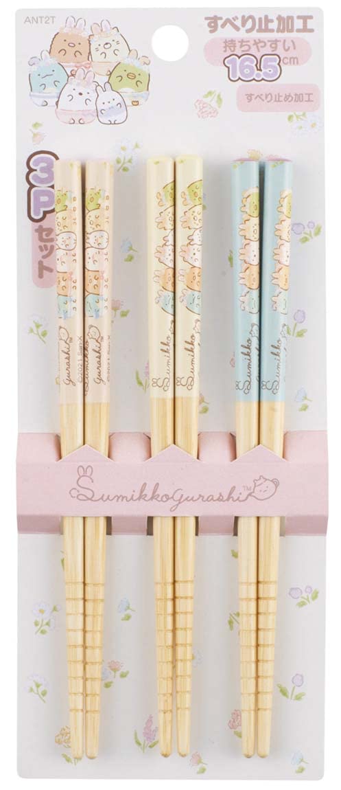 Skater Bamboo Chopsticks Set 16.5cm Sumikko Gurashi Rabbit Garden Theme 3 Pairs- Japan Figure Store - #1 Bring To You The Best Japanese Goods