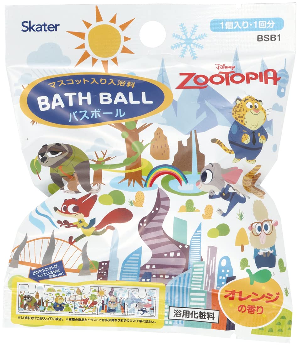 Skater Disney Zootopia Bath Bomb Bath Ball with Mascots Bath Salts Bsb1-A- Japan Figure Store - #1 Bring To You The Best Japanese Goods