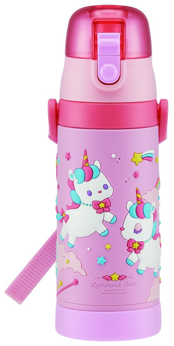 Skater Unicorn 3D 480ml Stainless Steel Direct Drinking Water Bottle for Children- Japan Figure Store - #1 Bring To You The Best Japanese Goods