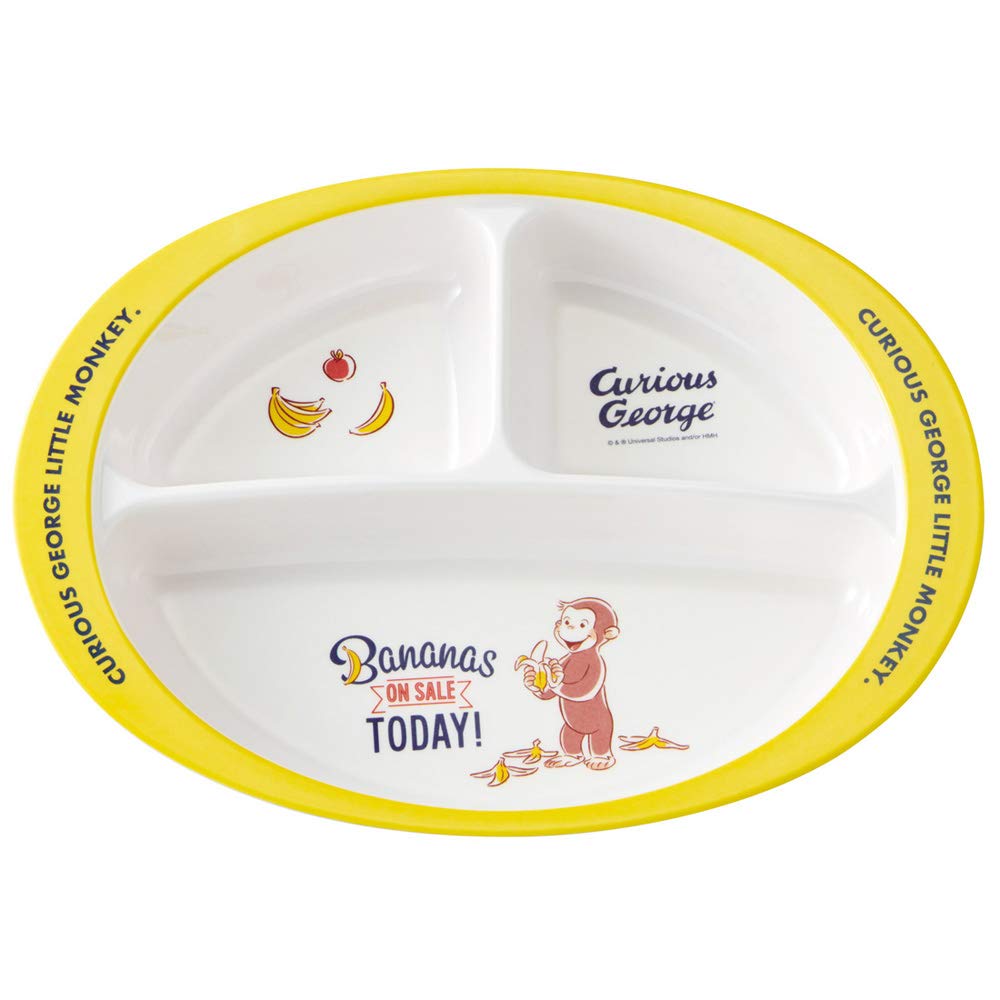 Skater Curious George Children's Melamine Lunch Plate Dish 750ml - M370-A- Japan Figure Store - #1 Bring To You The Best Japanese Goods