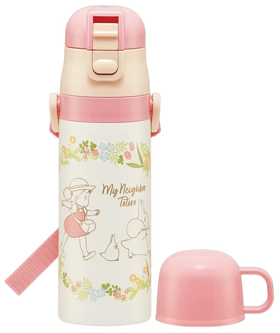 Skater Kids Stainless Steel Water Bottle 470ml Lightweight Totoro Ghibli Theme Child-Friendly Cute Dual Way Drinking Cup Girls Sports Bottle- Japan Figure Store - #1 Bring To You The Best Japanese Goods
