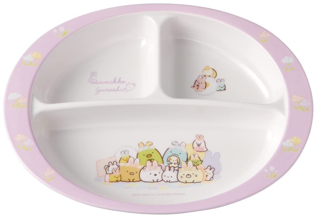 Skater Kids Melamine Lunch Plate 750ml Sumikko Gurashi Rabbit Garden Design- Japan Figure Store - #1 Bring To You The Best Japanese Goods