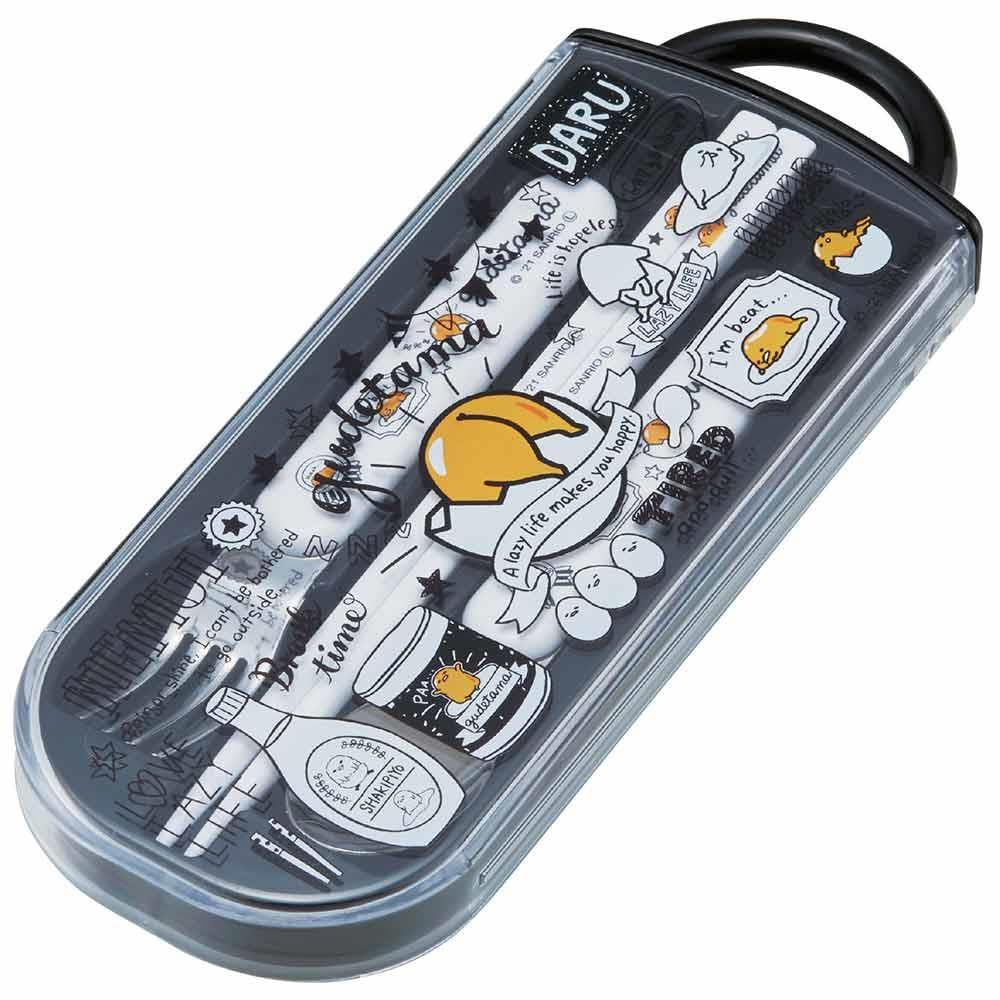 Skater Gudetama Trio Set - Children's Chopsticks Spoon and Fork 21 Tacc2-A- Japan Figure Store - #1 Bring To You The Best Japanese Goods