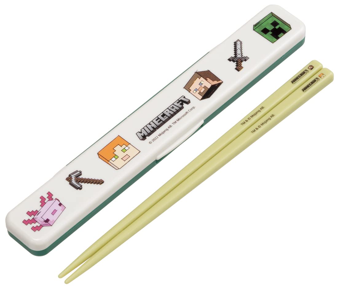 Skater Minecraft Explorer Antibacterial Chopstick and Case Set 18cm Adults Made in Japan- Japan Figure Store - #1 Bring To You The Best Japanese Goods