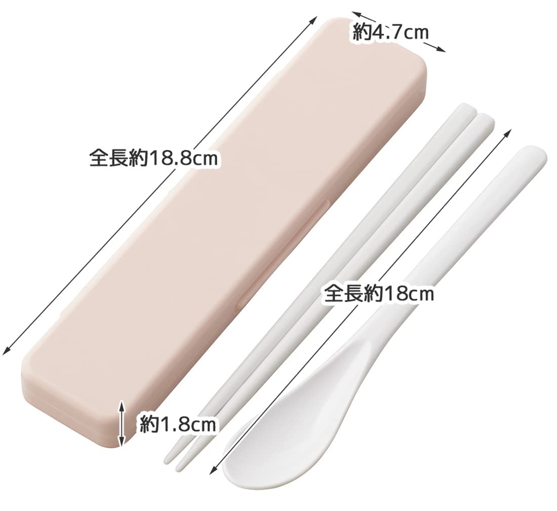 Skater 18cm Antibacterial Chopsticks and Spoon Set Dull Pink - Made in Japan- Japan Figure Store - #1 Bring To You The Best Japanese Goods