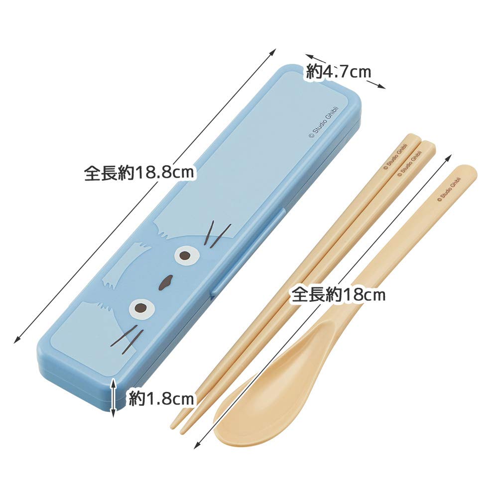Skater 18cm Totoro Face Chopsticks and Spoon Set Silver Ion Ag+ Antibacterial Made in Japan Ghibli My Neighbor Totoro- Japan Figure Store - #1 Bring To You The Best Japanese Goods