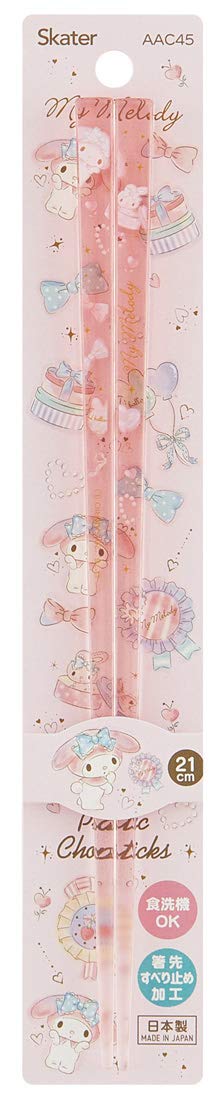 Skater 21cm My Melody Happiness Girl Sanrio Durable and Dishwasher Safe Acrylic Chopsticks- Japan Figure Store - #1 Bring To You The Best Japanese Goods