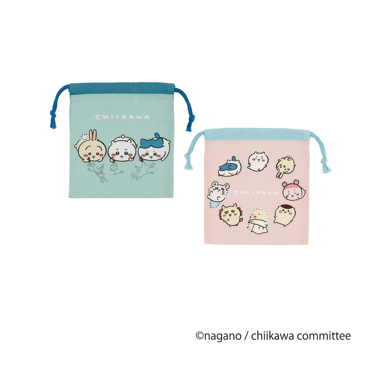 Skater 2-Piece Chiikawa Gusseted Lunch Drawstring Bags Set Model Kb64Wn-A- Japan Figure Store - #1 Bring To You The Best Japanese Goods