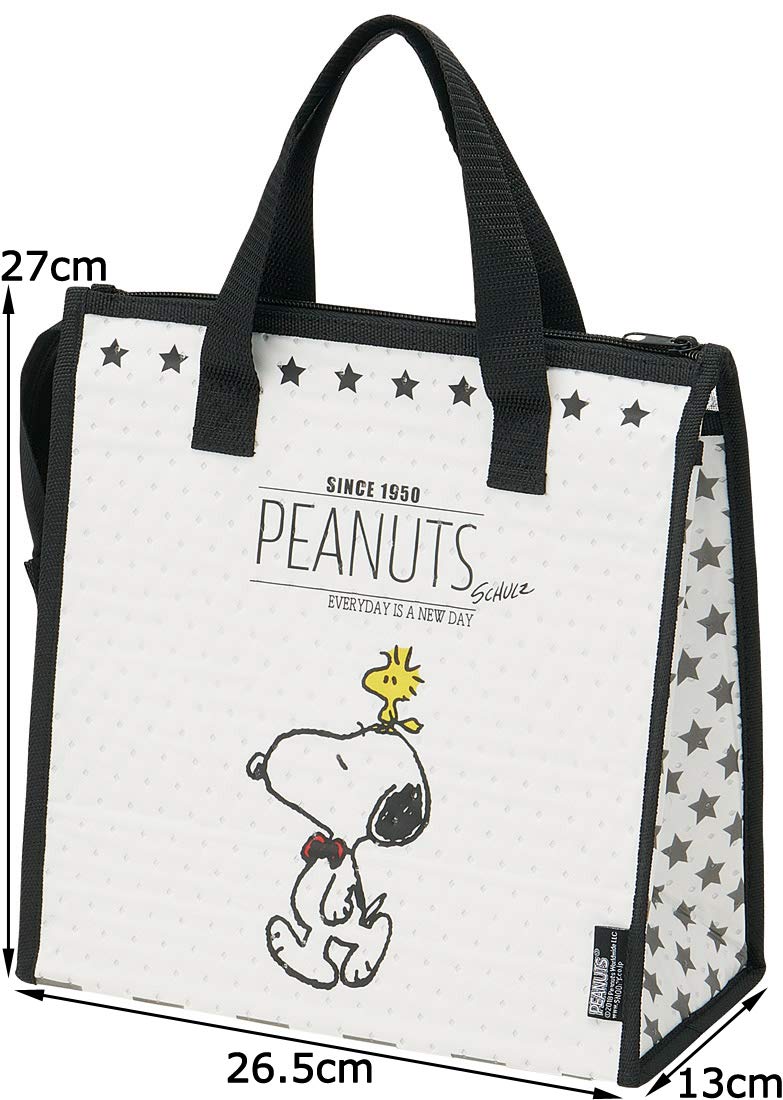 Skater Snoopy Monochrome Cooler Lunch Bag Non-Woven Peanuts Fbc1-A- Japan Figure Store - #1 Bring To You The Best Japanese Goods