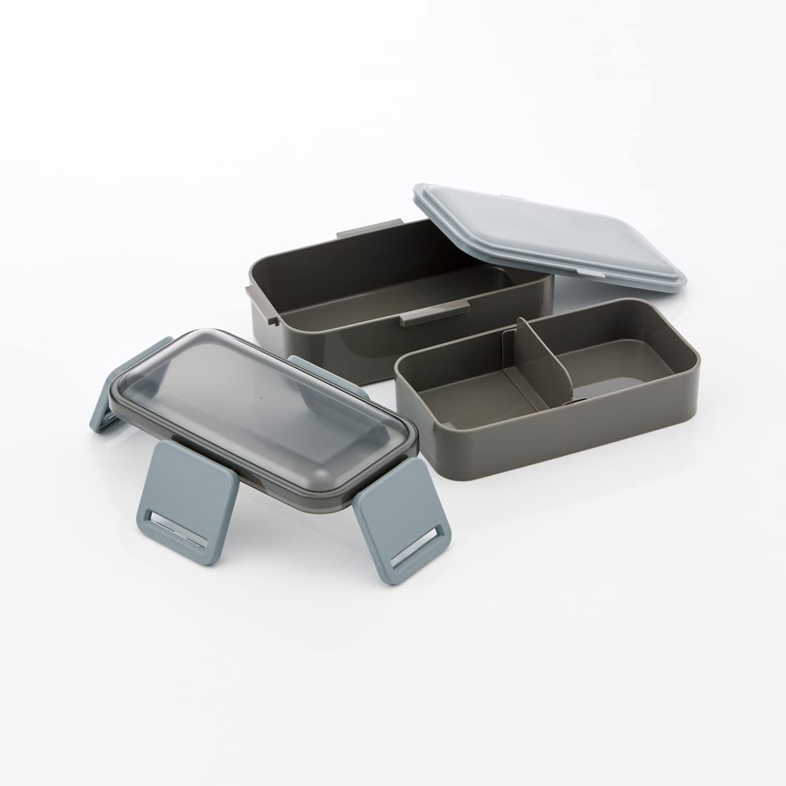 Skater Charcoal Gray Antibacterial 850ml Large 2 Tier Lunch Box for Men Made in Japan- Japan Figure Store - #1 Bring To You The Best Japanese Goods