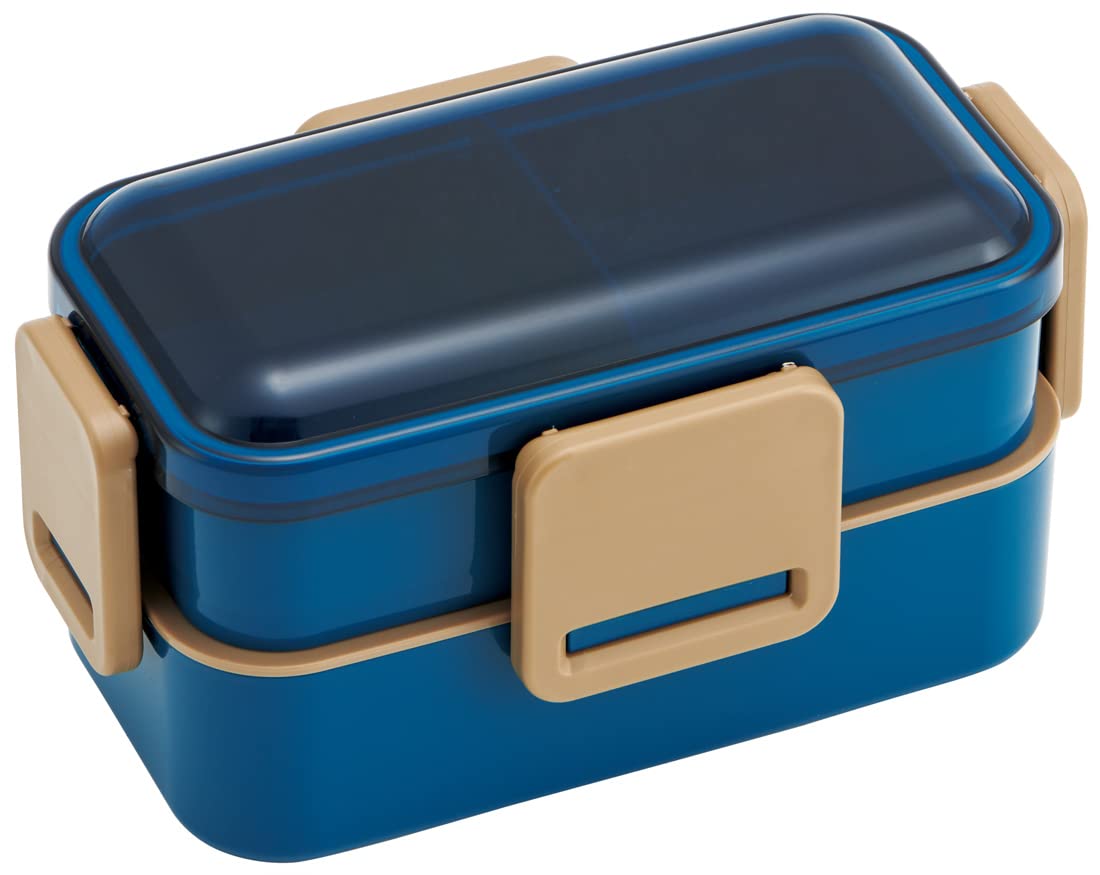 Skater Ocean Blue 600Ml 2-Tier Antibacterial Lunch Box with Soft Dome Lid Made in Japan for Women- Japan Figure Store - #1 Bring To You The Best Japanese Goods
